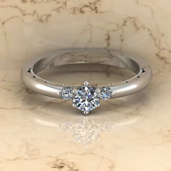 Round Moissanite Solitaire Diamond Vintage Engagement Ring, Moissanite Wedding Ring, Silver Moissanite Diamond Women Ring, Proposal Gold Ring For Her