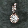 Round Diamond Sterling Silver Solitaire Women Pendant, Moissanite Diamond Pendant, Moissanite Women Pendant, Anniversary Gift Pendant, Engagement Gift Women Pendant