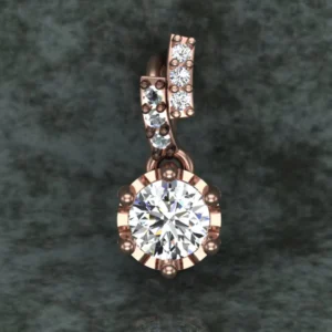 Round Diamond Sterling Silver Solitaire Women Pendant, Moissanite Diamond Pendant, Moissanite Women Pendant, Anniversary Gift Pendant, Engagement Gift Women Pendant