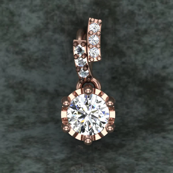 Round Diamond Sterling Silver Solitaire Women Pendant, Moissanite Diamond Pendant, Moissanite Women Pendant, Anniversary Gift Pendant, Engagement Gift Women Pendant