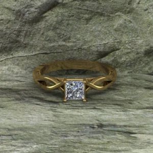 Princess Cut Moissanite Solitaire Diamond Vintage Engagement Ring, Moissanite Wedding Ring, Silver Moissanite Diamond Women Ring, Proposal Gold Ring For Her