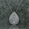 Pear & Round Diamond Sterling Silver Solitaire Women Pendant, Moissanite Diamond Pendant, Moissanite Women Pendant, Anniversary Gift Pendant, Engagement Gift Women Pendant