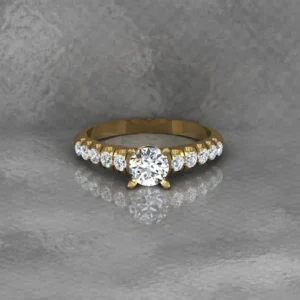 Round Moissanite Solitaire Diamond Vintage Engagement Ring, Moissanite Wedding Ring, Silver Moissanite Diamond Women Ring, Proposal Gold Ring For Her