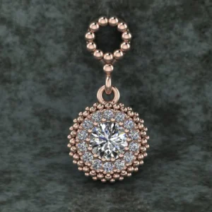 Round Diamond Sterling Silver Solitaire Women Pendant, Moissanite Diamond Pendant, Moissanite Women Pendant, Anniversary Gift Pendant, Engagement Gift Women Pendant