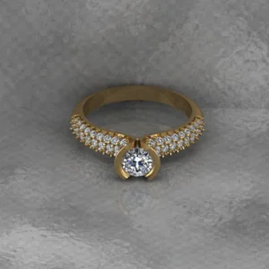 Round Moissanite Solitaire Diamond Vintage Engagement Ring, Moissanite Wedding Ring, Silver Moissanite Diamond Women Ring, Proposal Gold Ring For Her