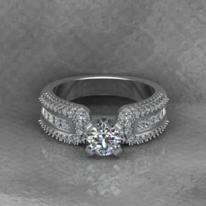 Round Moissanite Solitaire Diamond Vintage Engagement Ring, Moissanite Wedding Ring, Silver Moissanite Diamond Women Ring, Proposal Gold Ring For Her