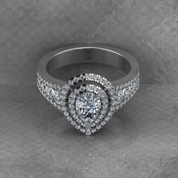 Pear Moissanite Double Halo Diamond Vintage Engagement Ring, Moissanite Wedding Ring, Silver Moissanite Diamond Women Ring, Proposal Gold Ring For Her