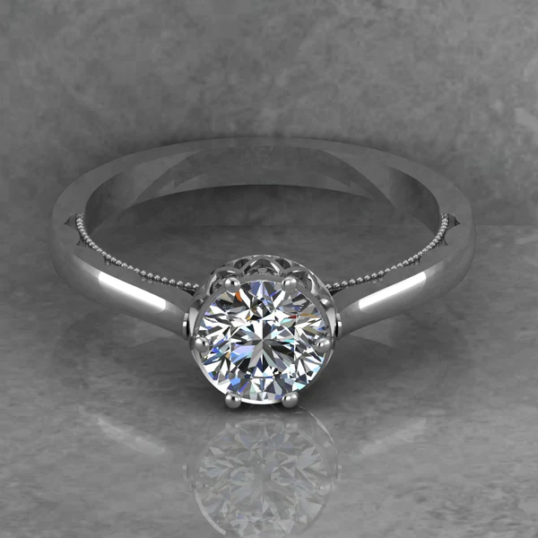 Round Cut Moissanite Solitaire Diamond Vintage Engagement Ring, Moissanite Wedding Ring, Silver Moissanite Diamond Women Ring, Proposal Gold Ring For Her