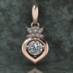 Round Diamond Sterling Silver Solitaire Women Pendant, Moissanite Diamond Pendant, Moissanite Women Pendant, Anniversary Gift Pendant, Engagement Gift Women Pendant