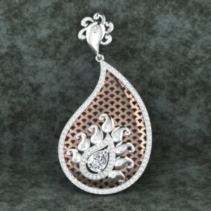 Round Diamond Sterling Silver Solitaire Women Pendant, Moissanite Diamond Pendant, Moissanite Women Pendant, Anniversary Gift Pendant, Engagement Gift Women Pendant