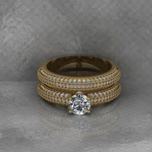 Round Moissanite Solitaire Diamond Vintage Engagement Ring, Moissanite Wedding Ring, Silver Moissanite Diamond Women Ring, Proposal Gold Ring For Her