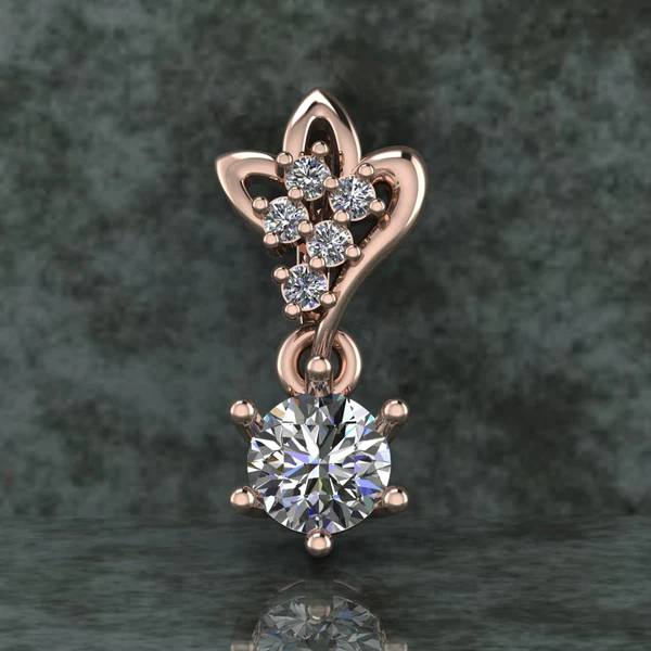 Round Diamond Sterling Silver Solitaire Women Pendant, Moissanite Diamond Pendant, Moissanite Women Pendant, Anniversary Gift Pendant, Engagement Gift Women Pendant