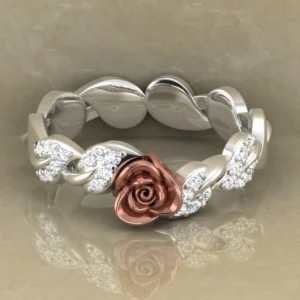 01_99479b4c-b449-40d1-8fd3-30ee8016a35a_600x600 Round Moissanite Diamond Rose Shape Engagement Ring, Moissanite Diamond Engagement Ring, Sterling Silver Wedding Ring For Bridal, Solid Gold Anniversary Ring Gift For Her