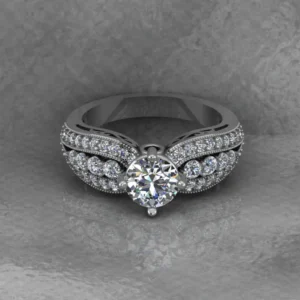 Round Moissanite Solitaire Diamond Vintage Engagement Ring, Moissanite Wedding Ring, Silver Moissanite Diamond Women Ring, Proposal Gold Ring For Her