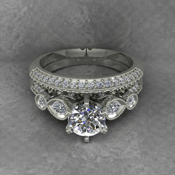 Round Moissanite Solitaire Diamond Vintage Engagement Ring, Moissanite Wedding Ring, Silver Moissanite Diamond Women Ring, Proposal Gold Ring For Her