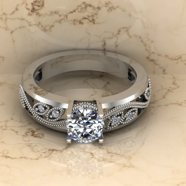 Round Moissanite Solitaire Diamond Vintage Engagement Ring, Moissanite Wedding Ring, Silver Moissanite Diamond Women Ring, Proposal Gold Ring For Her