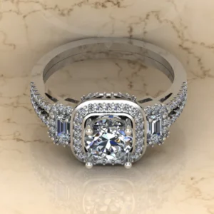 01_b443eb76-bb11-4103-b6cd-db4fbf72377c_600x600 Round Moissanite Halo Diamond Vintage Engagement Ring, Moissanite Wedding Ring, Silver Moissanite Diamond Women Ring, Proposal Gold Ring For Her