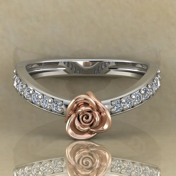 01_b8987216-b298-44fe-a18f-4fa8176ad54d_600x600 Round Moissanite Diamond Rose Shape Engagement Ring, Moissanite Diamond Engagement Ring, Sterling Silver Wedding Ring For Bridal, Solid Gold Anniversary Ring Gift For Her