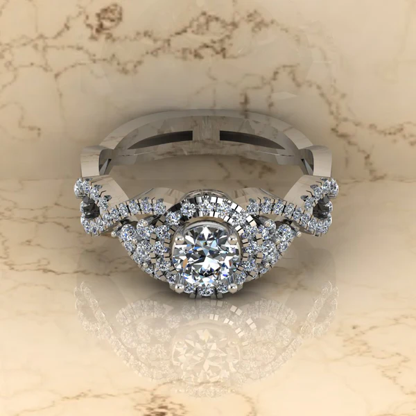 Round Moissanite Halo Diamond Vintage Engagement Ring, Moissanite Wedding Ring, Silver Moissanite Diamond Women Ring, Proposal Gold Ring For Her