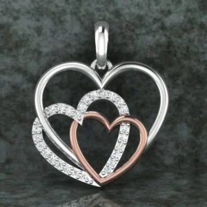 Round Diamond Sterling Silver Solitaire Women Pendant, Moissanite Diamond Pendant, Moissanite Women Pendant, Anniversary Gift Pendant, Engagement Gift Women Pendant