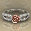 01_bc58cc57-38a5-4e36-9659-719f614a40ad_600x600 Round Moissanite Diamond Rose Shape Engagement Ring, Moissanite Diamond Engagement Ring, Sterling Silver Wedding Ring For Bridal, Solid Gold Anniversary Ring Gift For Her