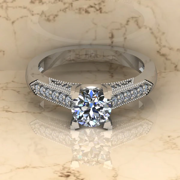 Round Moissanite Solitaire Diamond Vintage Engagement Ring, Moissanite Wedding Ring, Silver Moissanite Diamond Women Ring, Proposal Gold Ring For Her