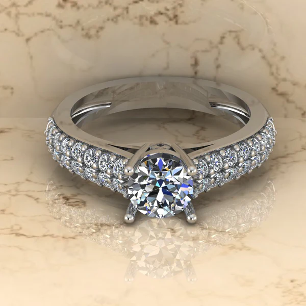 Round Moissanite Solitaire Diamond Vintage Engagement Ring, Moissanite Wedding Ring, Silver Moissanite Diamond Women Ring, Proposal Gold Ring For Her