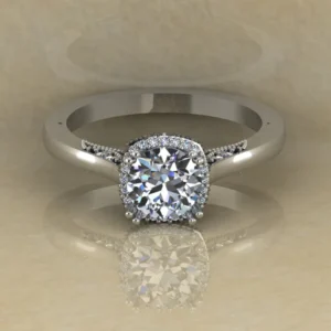 Round Cut Moissanite Halo Diamond Vintage Engagement Ring, Moissanite Wedding Ring, Silver Moissanite Diamond Women Ring, Proposal Gold Ring For Her