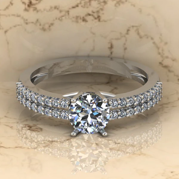 Round Moissanite Solitaire Diamond Vintage Engagement Ring, Moissanite Wedding Ring, Silver Moissanite Diamond Women Ring, Proposal Gold Ring For Her