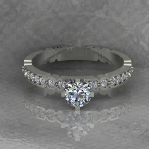 Round Moissanite Solitaire Diamond Vintage Engagement Ring, Moissanite Wedding Ring, Silver Moissanite Diamond Women Ring, Proposal Gold Ring For Her