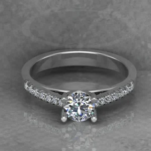 Round Moissanite Solitaire Diamond Vintage Engagement Ring, Moissanite Wedding Ring, Silver Moissanite Diamond Women Ring, Proposal Gold Ring For Her