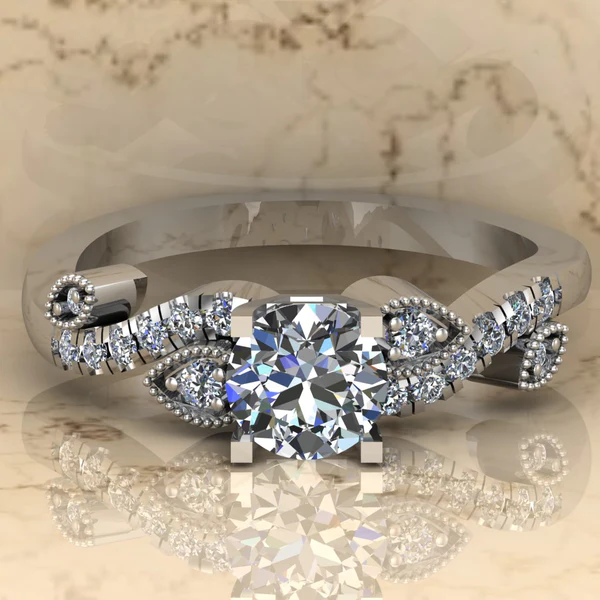 Round Moissanite Solitaire Diamond Vintage Engagement Ring, Moissanite Wedding Ring, Silver Moissanite Diamond Women Ring, Proposal Gold Ring For Her