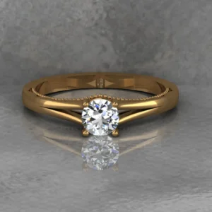 Round Moissanite Solitaire Diamond Vintage Engagement Ring, Moissanite Wedding Ring, Silver Moissanite Diamond Women Ring, Proposal Gold Ring For Her