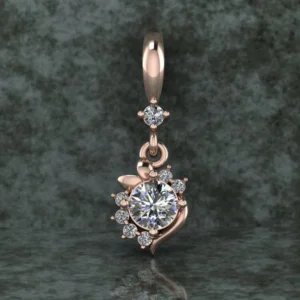 Round Diamond Sterling Silver Solitaire Women Pendant, Moissanite Diamond Pendant, Moissanite Women Pendant, Anniversary Gift Pendant, Engagement Gift Women Pendant