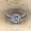 01_ce69318c-5042-4170-b5b6-0129c7232d15_600x600 Round Moissanite Halo Diamond Vintage Engagement Ring, Moissanite Wedding Ring, Silver Moissanite Diamond Women Ring, Proposal Gold Ring For Her