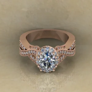 Oval Cut Moissanite Halo Diamond Vintage Engagement Ring, Moissanite Wedding Ring, Silver Moissanite Diamond Women Ring, Proposal Gold Ring For Her