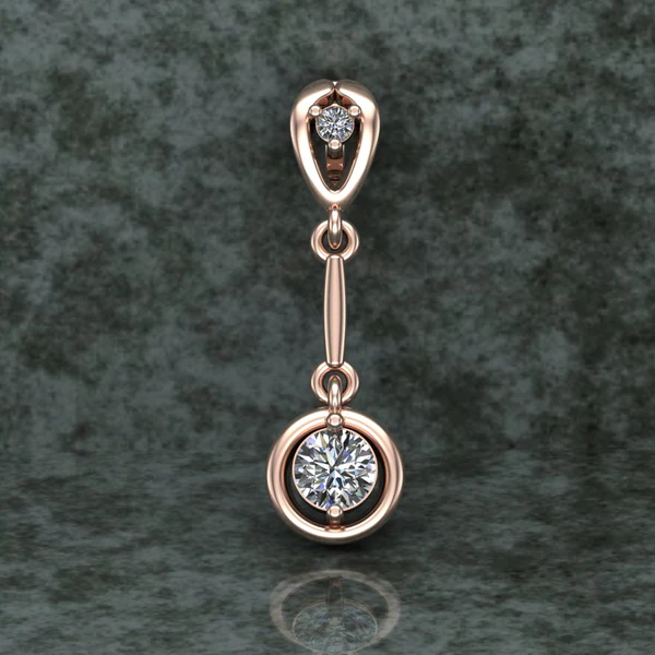 Round Diamond Sterling Silver Solitaire Women Pendant, Moissanite Diamond Pendant, Moissanite Women Pendant, Anniversary Gift Pendant, Engagement Gift Women Pendant