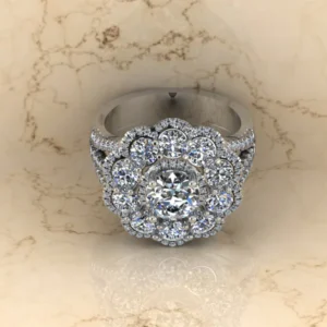 01_de312253-8203-4881-a0a4-649487119486_600x600 Round Moissanite Halo Diamond Vintage Engagement Ring, Moissanite Wedding Ring, Silver Moissanite Diamond Women Ring, Proposal Gold Ring For Her