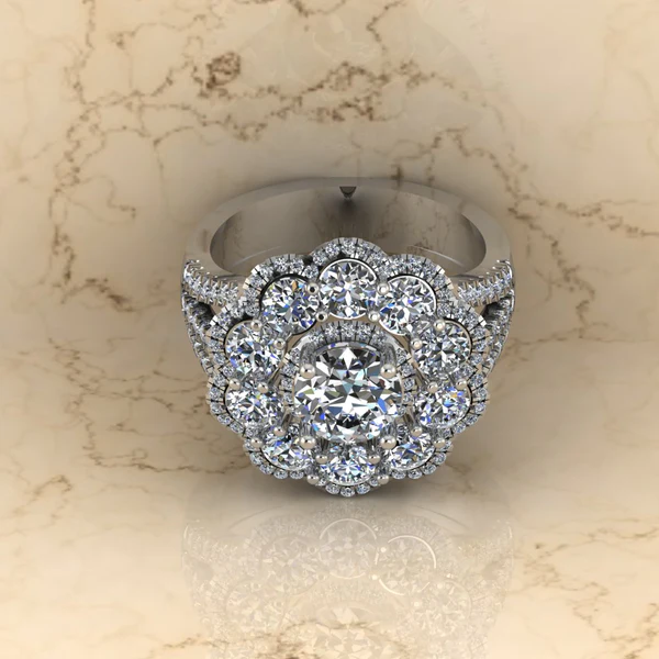 01_de312253-8203-4881-a0a4-649487119486_600x600 Round Moissanite Halo Diamond Vintage Engagement Ring, Moissanite Wedding Ring, Silver Moissanite Diamond Women Ring, Proposal Gold Ring For Her