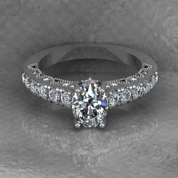 Oval Cut Moissanite Solitaire Diamond Vintage Engagement Ring, Moissanite Wedding Ring, Silver Moissanite Diamond Women Ring, Proposal Gold Ring For Her