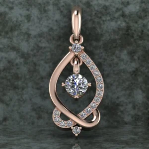 Round Diamond Sterling Silver Solitaire Women Pendant, Moissanite Diamond Pendant, Moissanite Women Pendant, Anniversary Gift Pendant, Engagement Gift Women Pendant