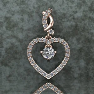 Round Diamond Sterling Silver Solitaire Women Pendant, Moissanite Diamond Pendant, Moissanite Women Pendant, Anniversary Gift Pendant, Engagement Gift Women Pendant