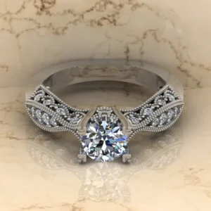 01_ea23282f-af4e-4ccc-8e6c-a105fef42a9f_600x600 Round Moissanite Solitaire Diamond Vintage Engagement Ring, Moissanite Wedding Ring, Silver Moissanite Diamond Women Ring, Proposal Gold Ring For Her