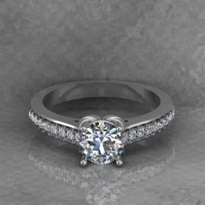 Round Moissanite Solitaire Diamond Vintage Engagement Ring, Moissanite Wedding Ring, Silver Moissanite Diamond Women Ring, Proposal Gold Ring For Her