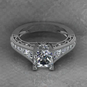 01_f7d2b8a8-8d67-449a-b80d-0a389680da9e_600x600 Princess Cut Moissanite Solitaire Diamond Vintage Engagement Ring, Moissanite Wedding Ring, Silver Moissanite Diamond Women Ring, Proposal Gold Ring For Her