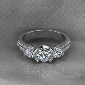 Round Moissanite Solitaire Diamond Vintage Engagement Ring, Moissanite Wedding Ring, Silver Moissanite Diamond Women Ring, Proposal Gold Ring For Her