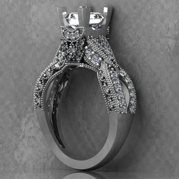 Princess Cut Moissanite Solitaire Diamond Vintage Engagement Ring, Moissanite Wedding Ring, Silver Moissanite Diamond Women Ring, Proposal Gold Ring For Her