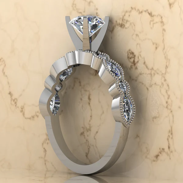 Round Moissanite Solitaire Diamond Vintage Engagement Ring, Moissanite Wedding Ring, Silver Moissanite Diamond Women Ring, Proposal Gold Ring For Her