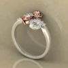 Round Moissanite Diamond Rose Shape Engagement Ring, Moissanite Diamond Engagement Ring, Sterling Silver Wedding Ring For Bridal, Solid Gold Anniversary Ring Gift For Her