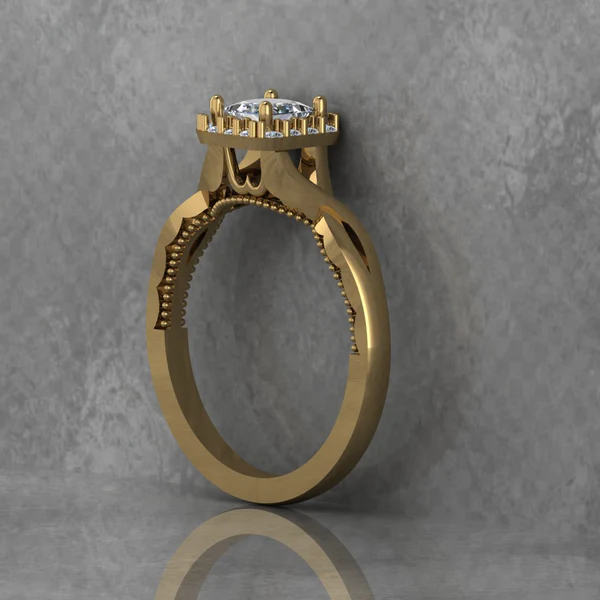 Princess Moissanite Halo Diamond Vintage Engagement Ring, Moissanite Wedding Ring, Silver Moissanite Diamond Women Ring, Proposal Gold Ring For Her